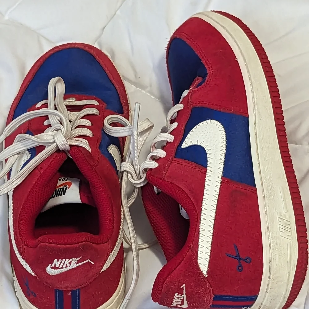 Nike Air force 1 royal blue and red boys Sz: 3y - Picture 5 of 7